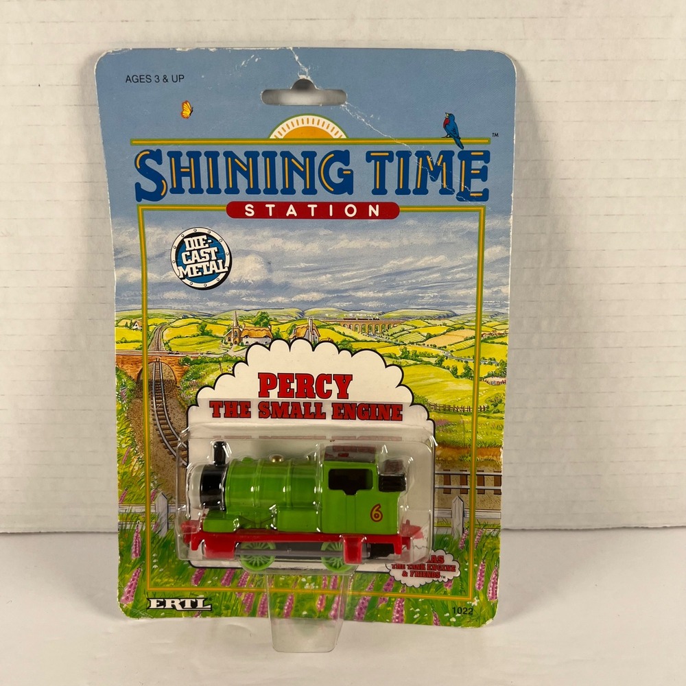 Vintage 1991 ERTL Shining Time Station Percy The Small Engine Die-Cast Metal